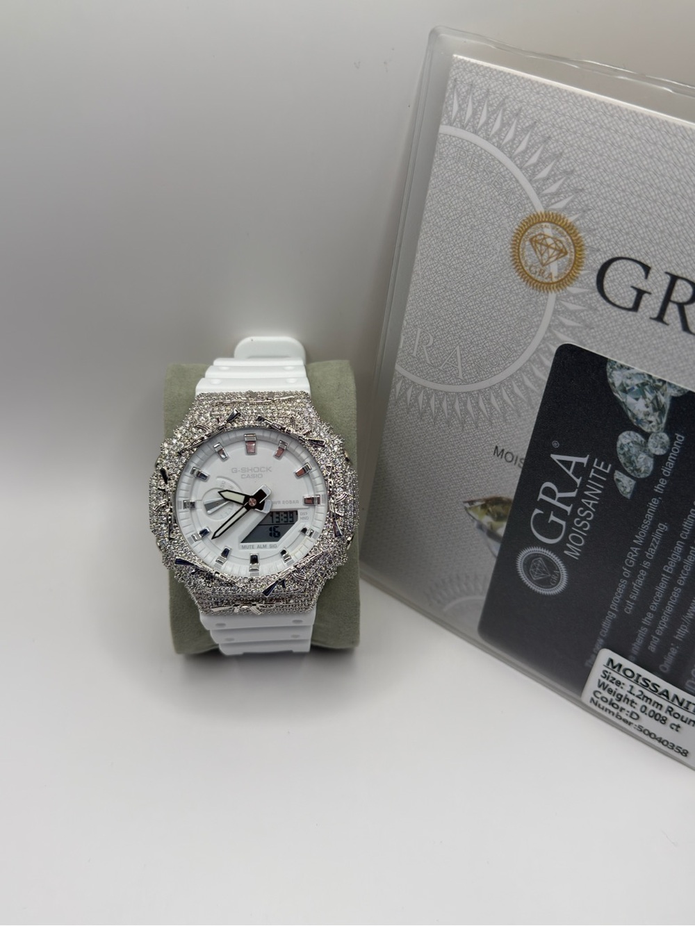 Casio White Resin Watch with Sparkling Silver Accent Bezel